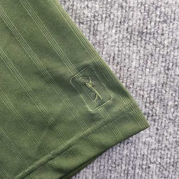 PGA TOUR Polo Shirt Mens 2XL Green Performance Golf Tonal Stripe Short Sleeve - Picture 2 of 9